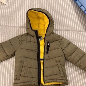Urban Republic Olive Green Puffer Jacket with Yellow Lining